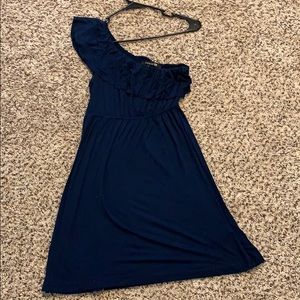 Blue off the shoulder dress